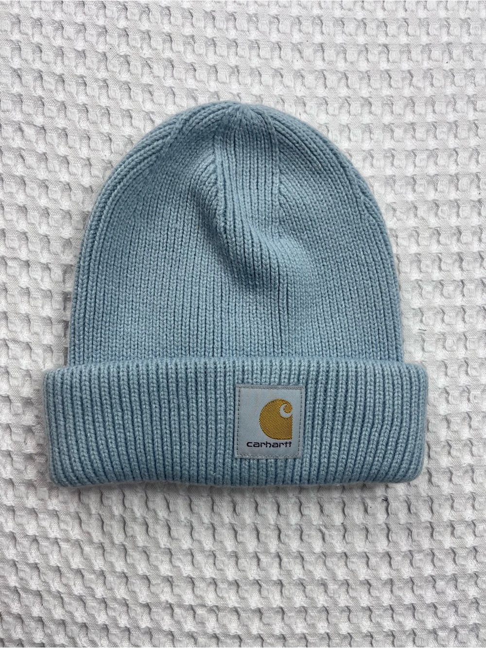 Carhartt Knit Beanie Toque Light Blue Ribbed Cuffed Unisex